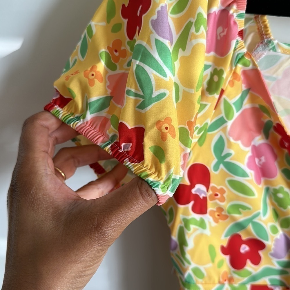 Cider Floral Knot Front Mini Dress - Picture 7 of 11